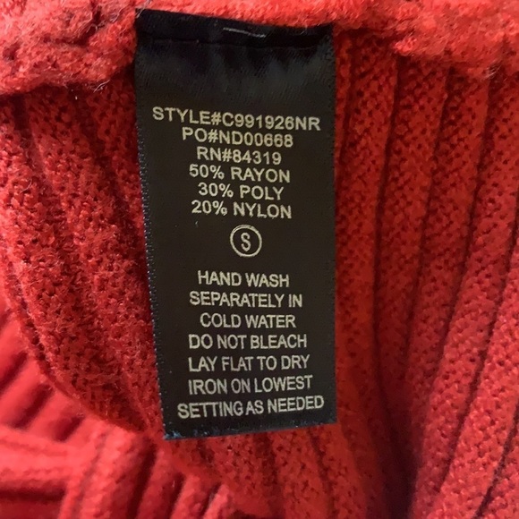 NWT Devotion by Cyrus Rust Ottoman Rib Knit Turtle Neck Tunic Sweater Small - Picture 10 of 10